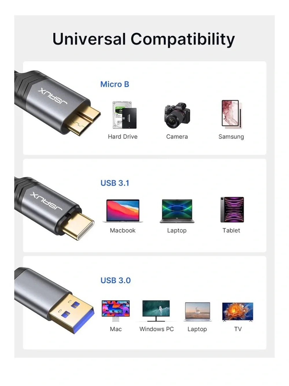 Jsaux usb cable